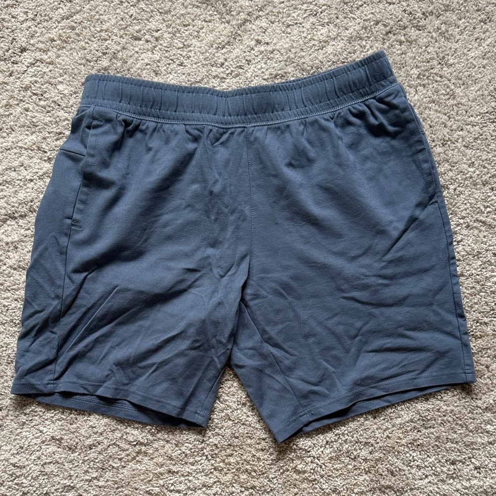 Men's Blue Athletic Sweatpants Fabric Shorts